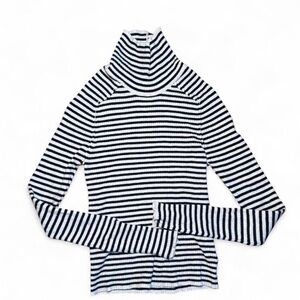 NWT Universal Thread Striped Black and White Rib Knit Turtleneck Top